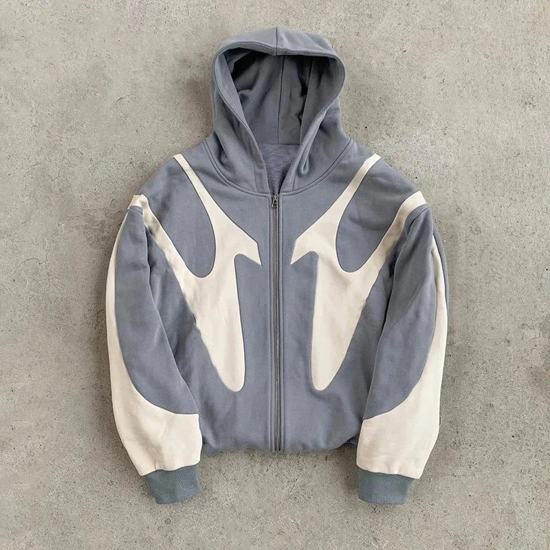 Devil Print Zip Hoodie